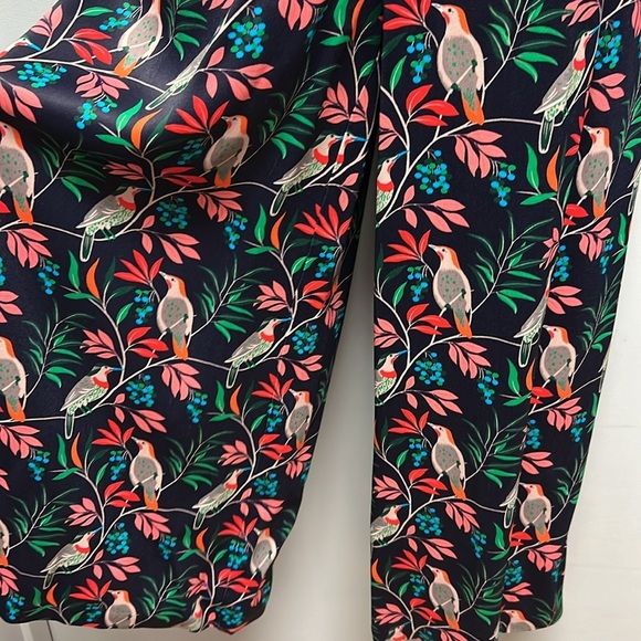 NWT Boden Collar Detail Cropped Jumpsuit -French Navy - Berry Bird  Size 4P - Picture 7 of 16